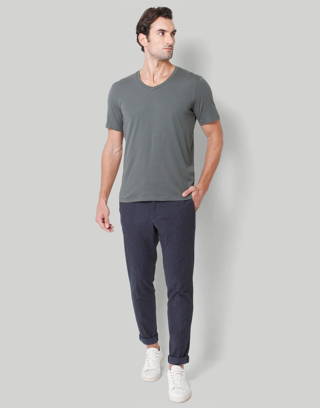Grey V-Neck T-Shirt