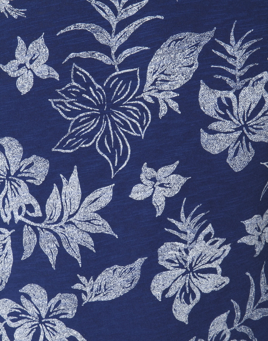 Blue Floral Print Crew Neck T-Shirt