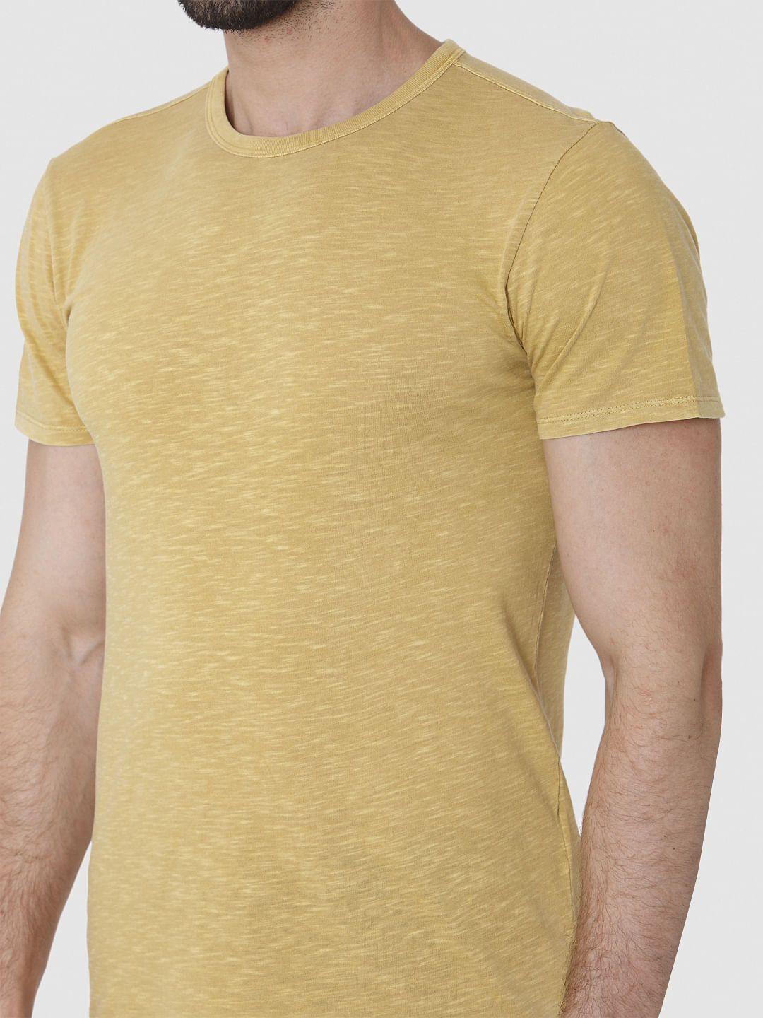 Yellow Overdyed Crew Neck T-Shirt