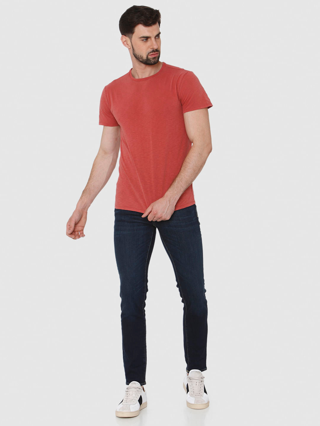 Red Overdyed Crew Neck T-Shirt
