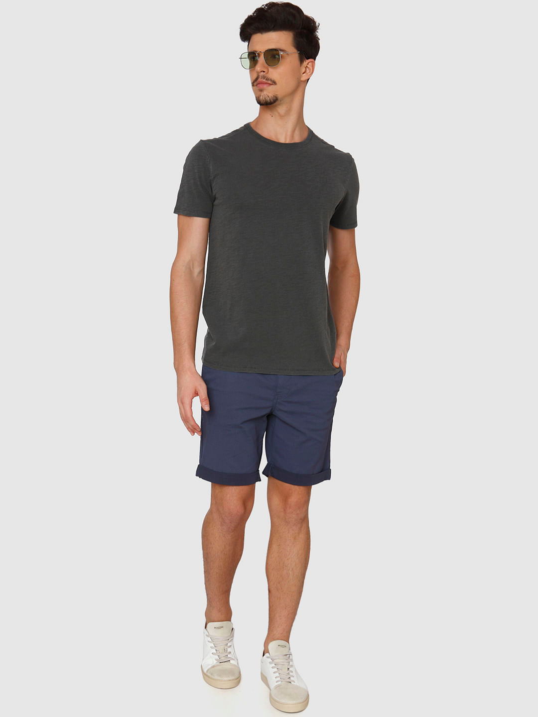 Grey Dyed Crew Neck T-Shirt