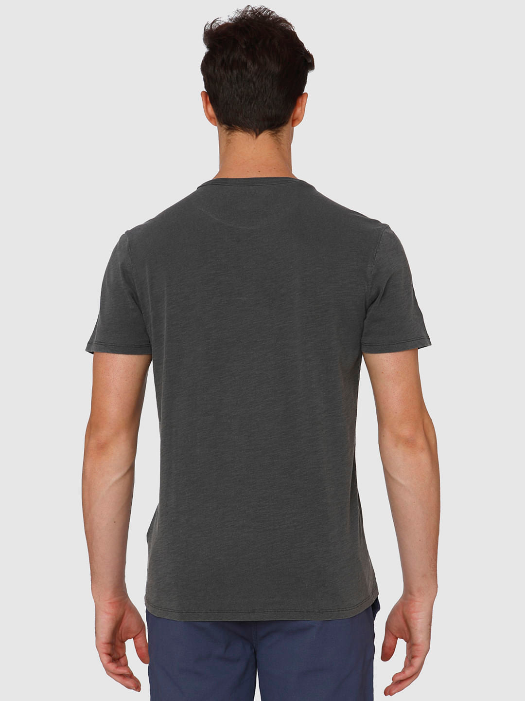 Grey Dyed Crew Neck T-Shirt