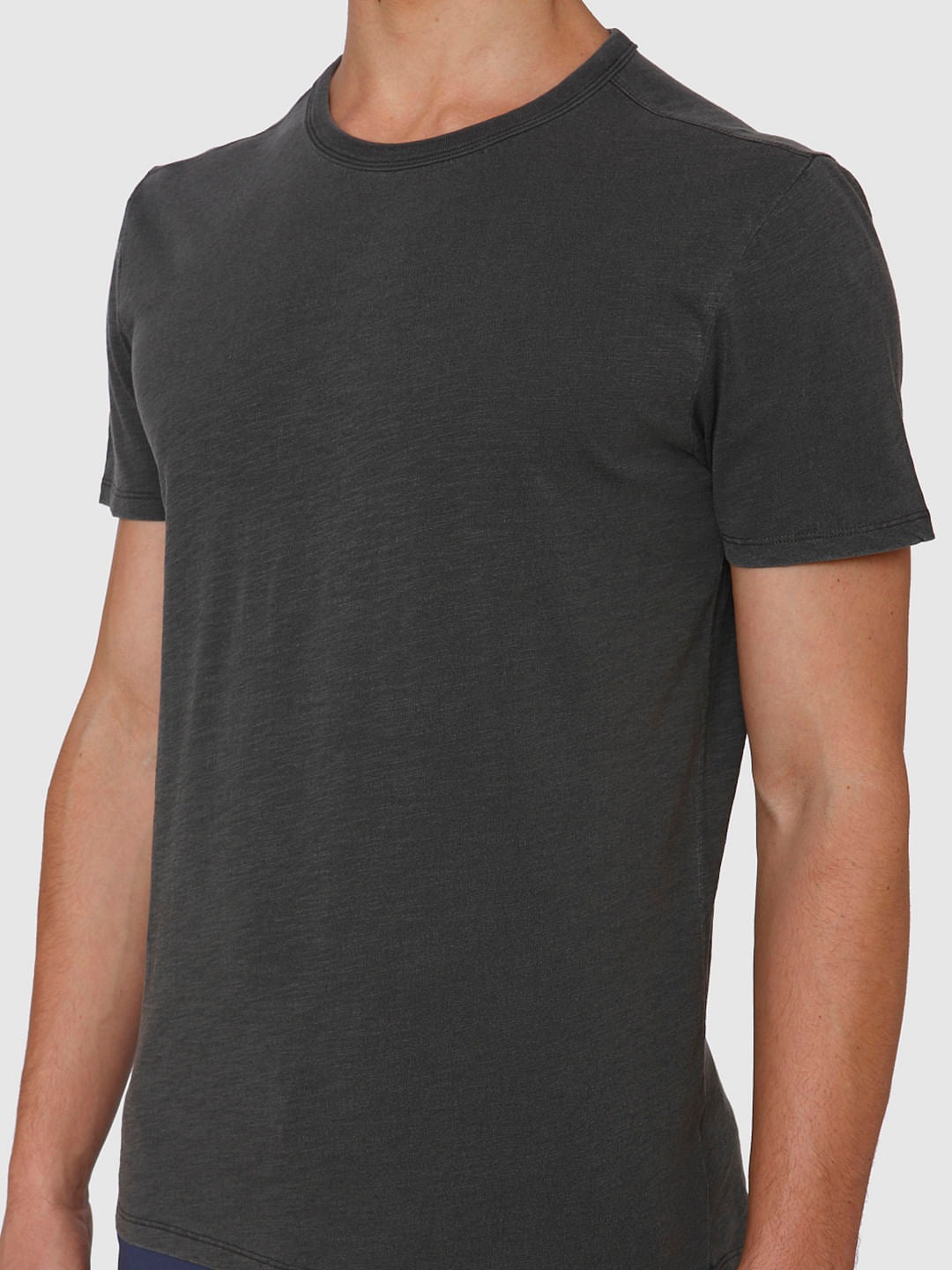Grey Dyed Crew Neck T-Shirt