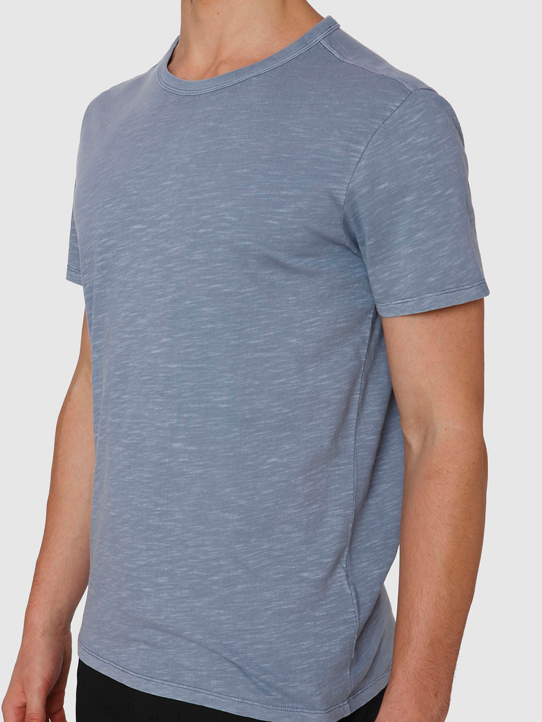 Blue Dyed Crew Neck T-Shirt