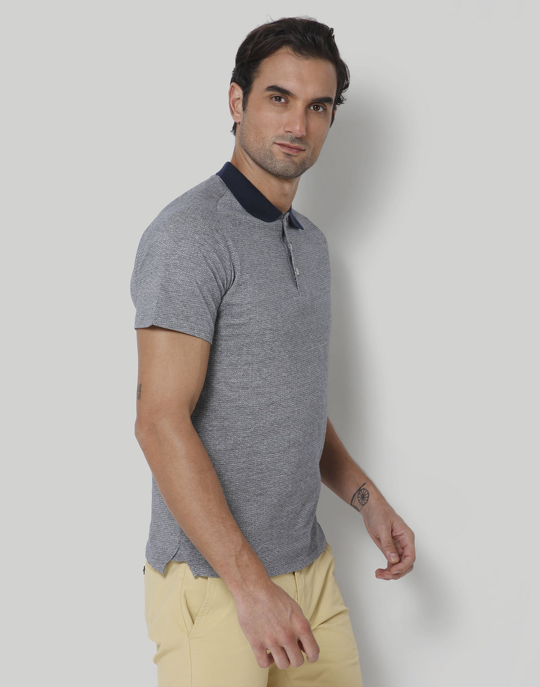 White Polo Neck T-Shirt