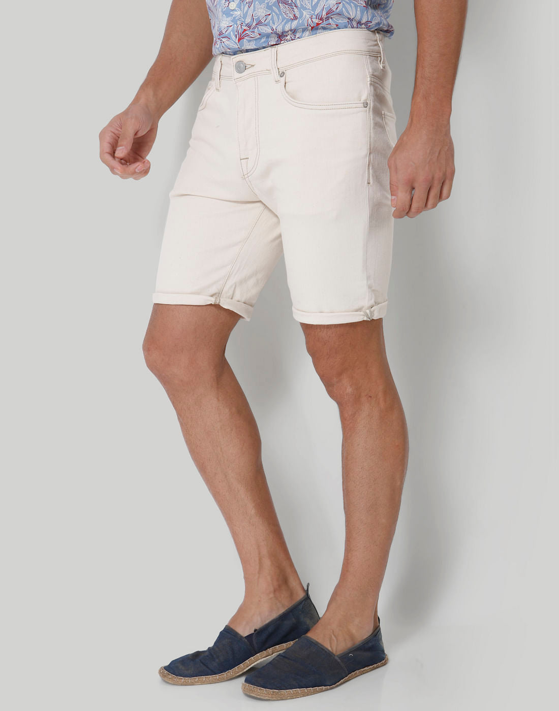 White Denim Shorts