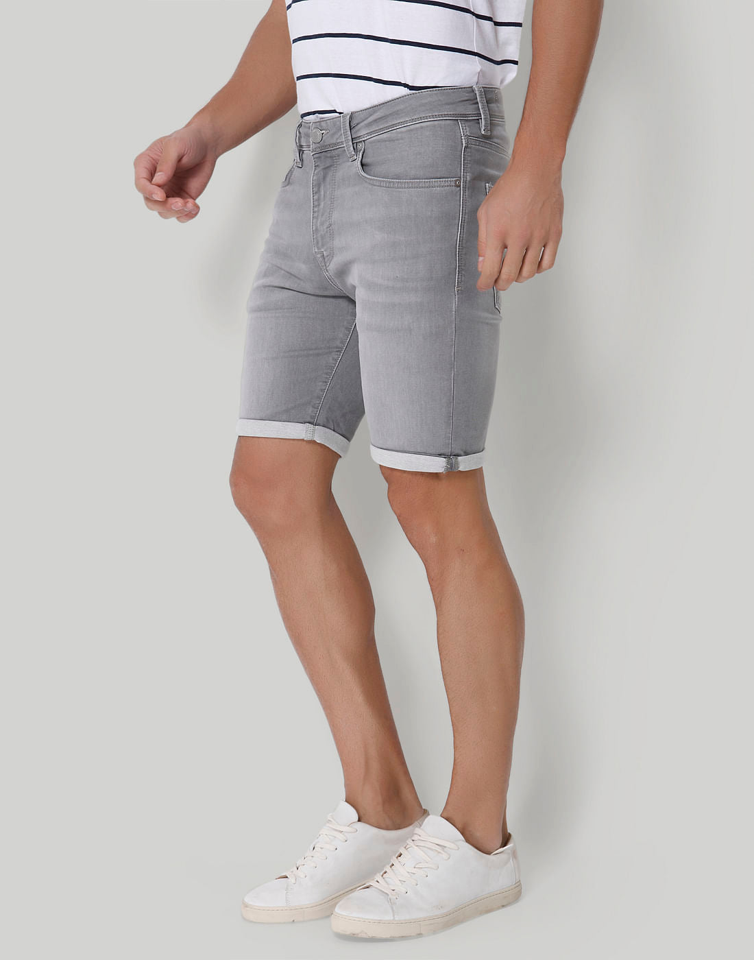 Grey Denim Shorts