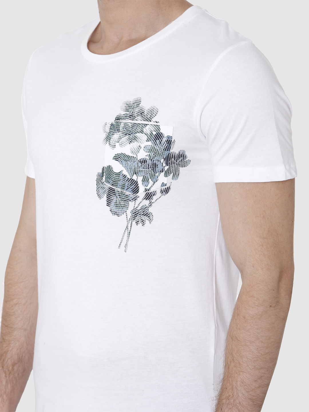White Graphic Print Crew Neck T-Shirt