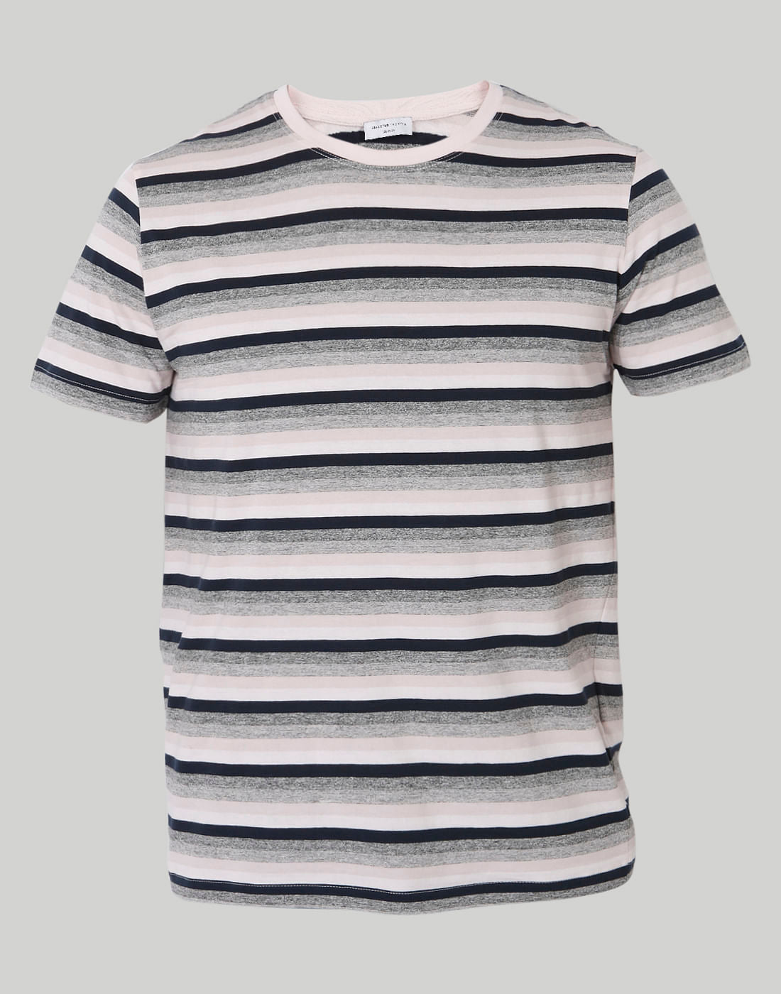 Pink Striped Crew Neck T-Shirt