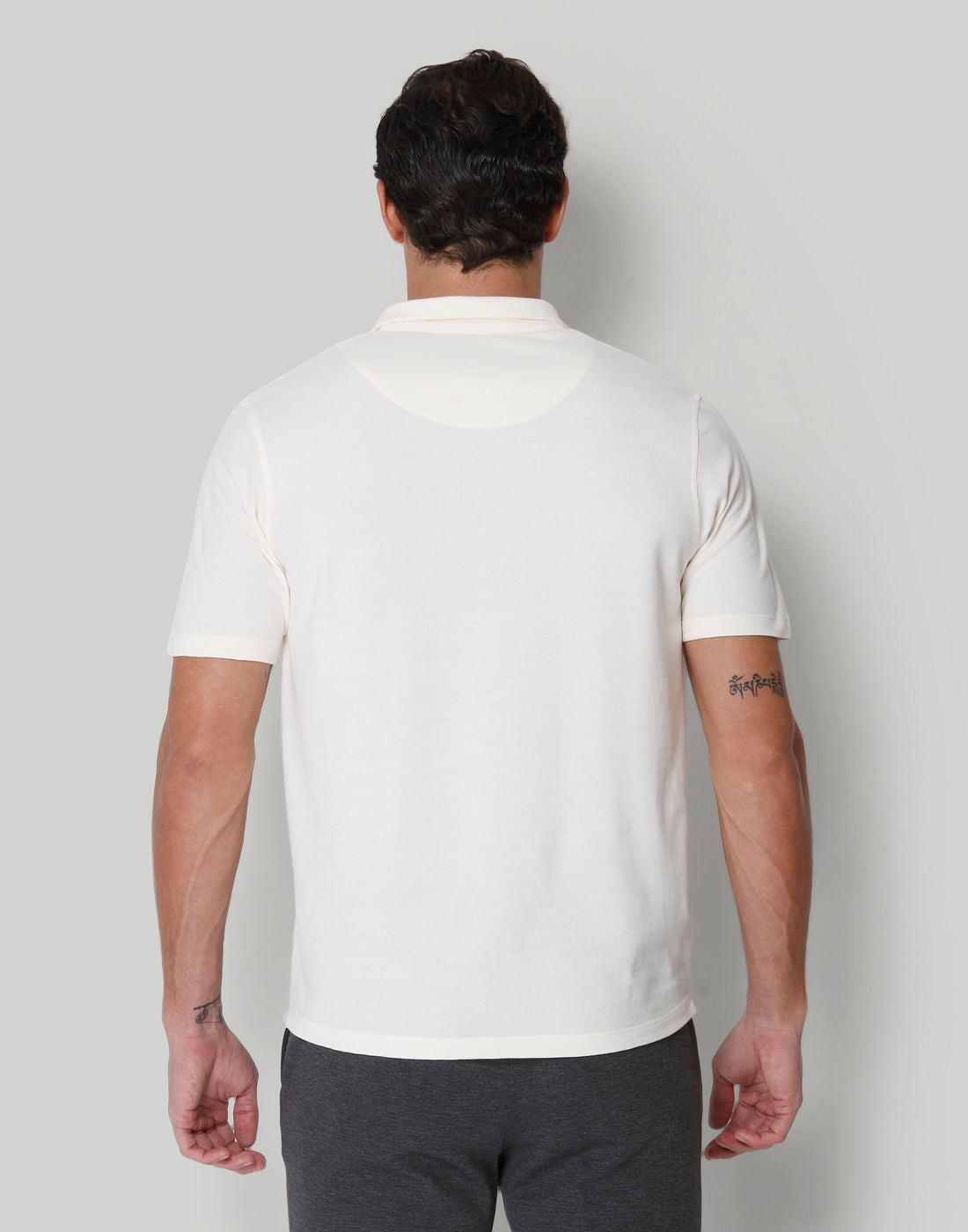 White Polo Neck T-Shirt