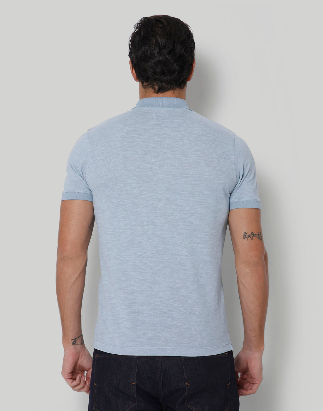 Blue Polo Neck T-Shirt