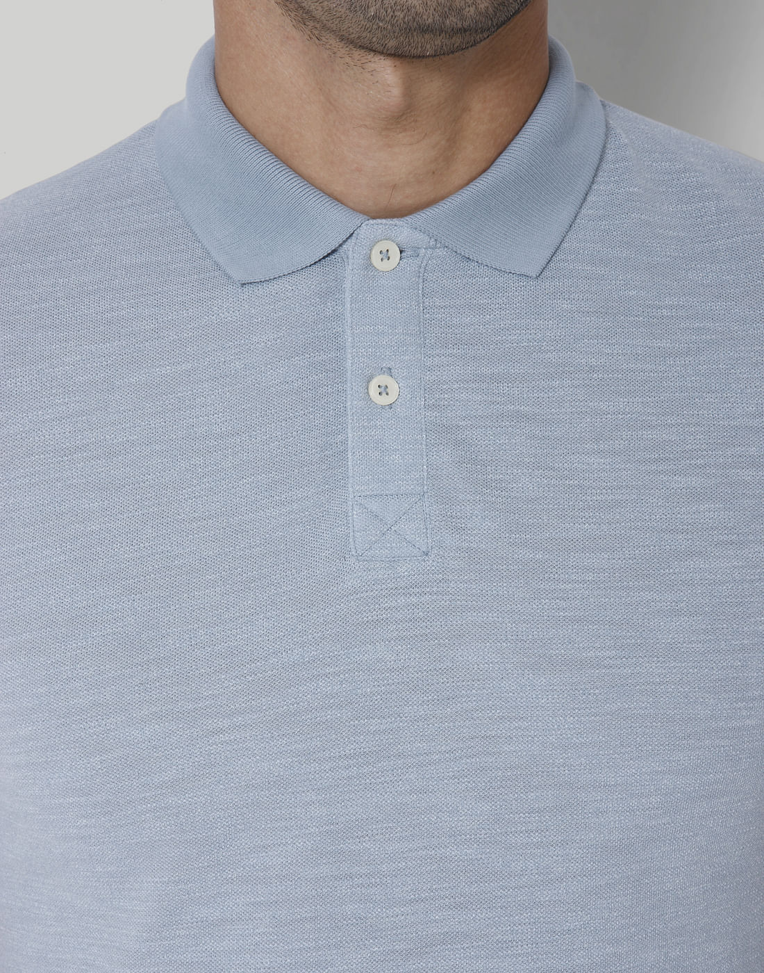 Blue Polo Neck T-Shirt