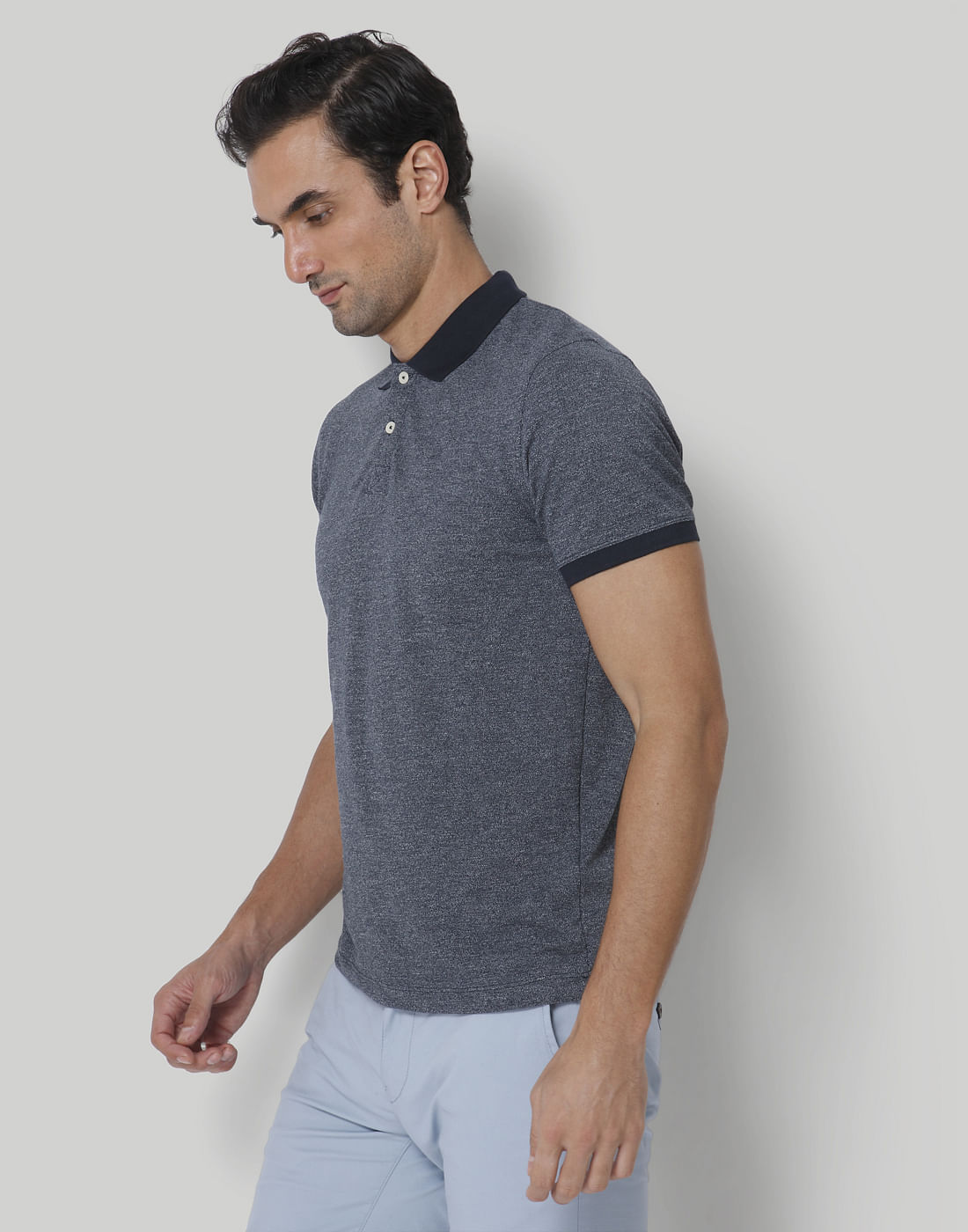 Blue Polo Neck T-Shirt