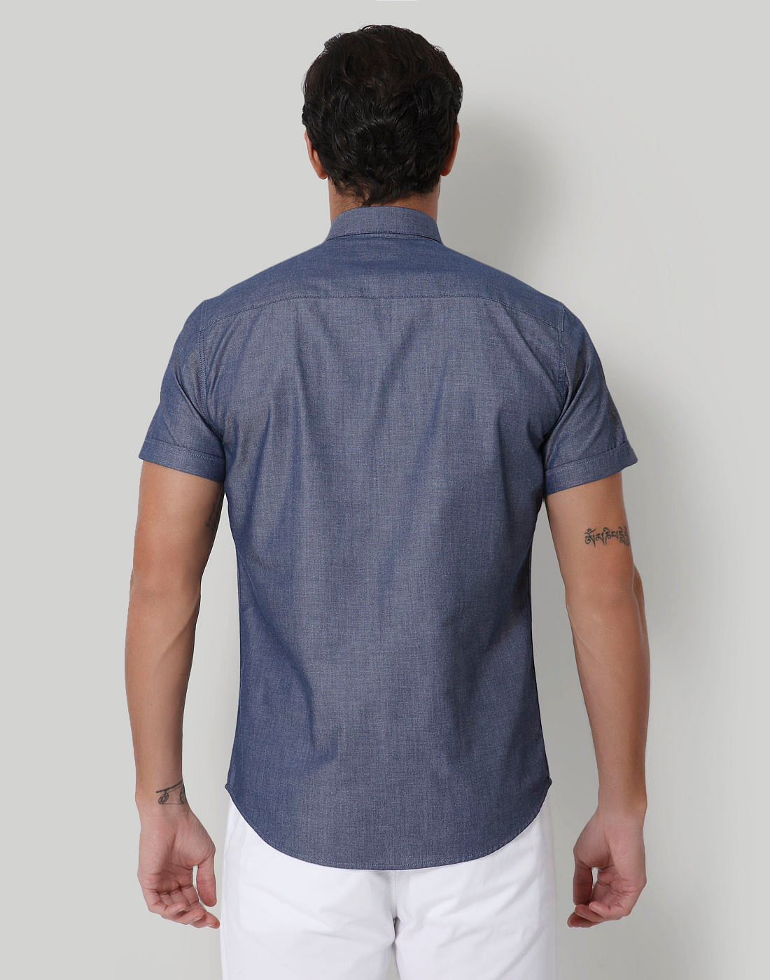 Blue Short Sleeves Shirt