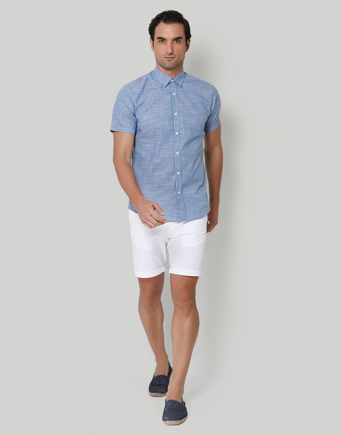 Blue Short Sleeves Shirt