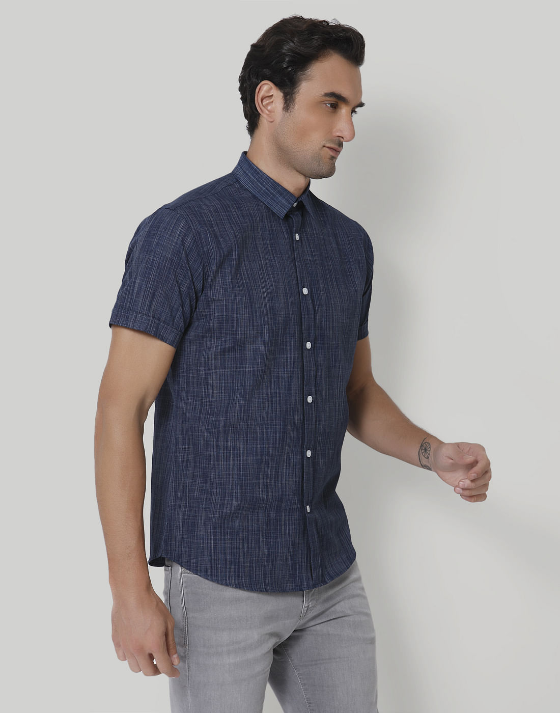 Blue Short Sleeves Shirt