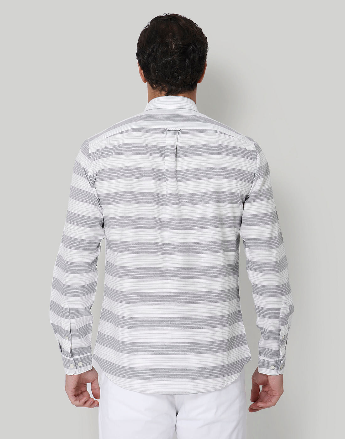 White Striped Full Sleeves Shirt