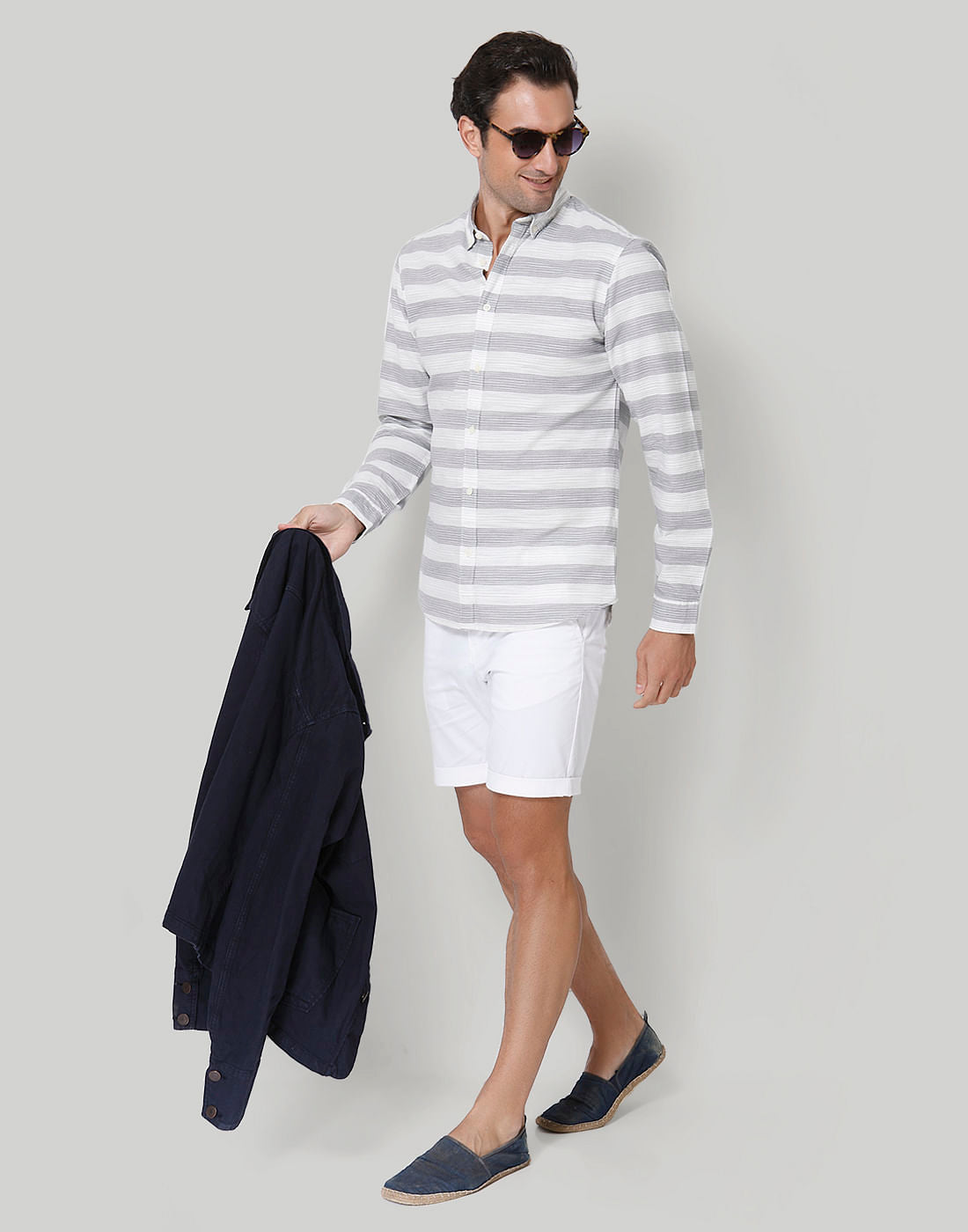 White Striped Full Sleeves Shirt