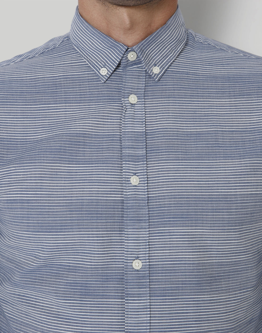 Blue Striped Full Sleeves Shirt