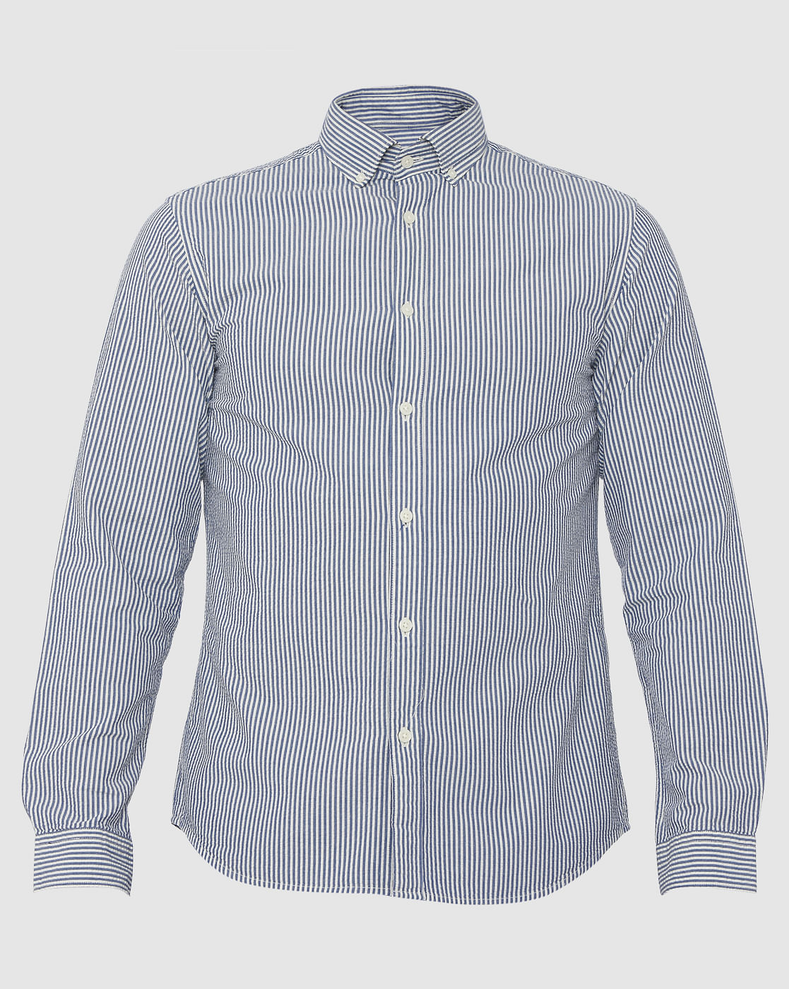 Blue Printed Full Sleeves Shirt