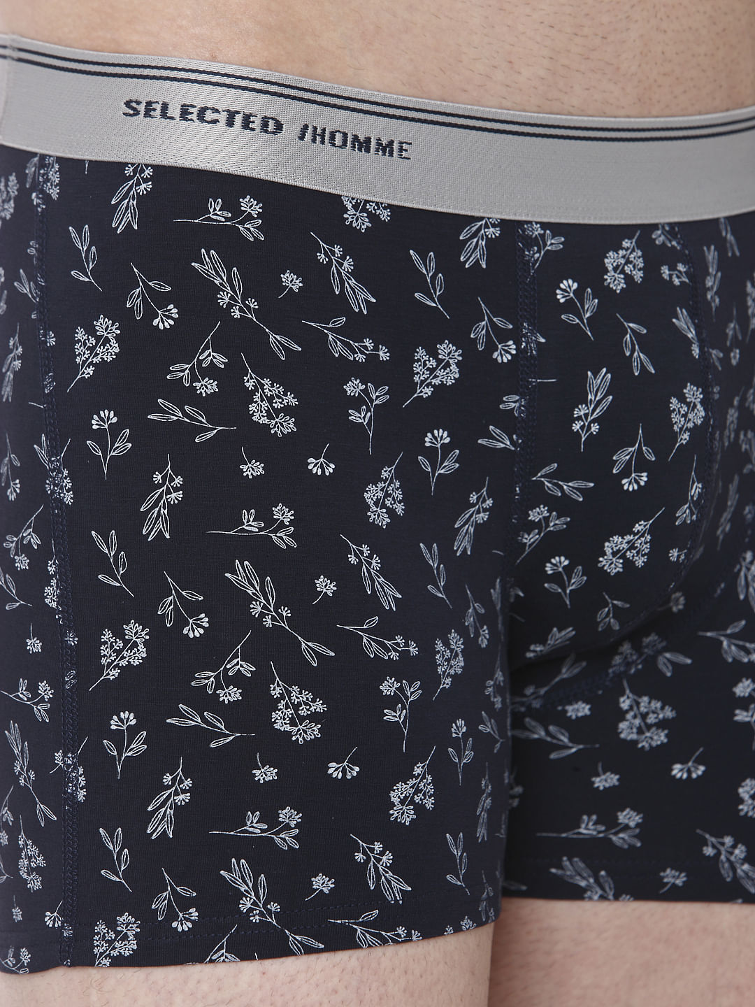 Navy Blue All Over Print Trunks