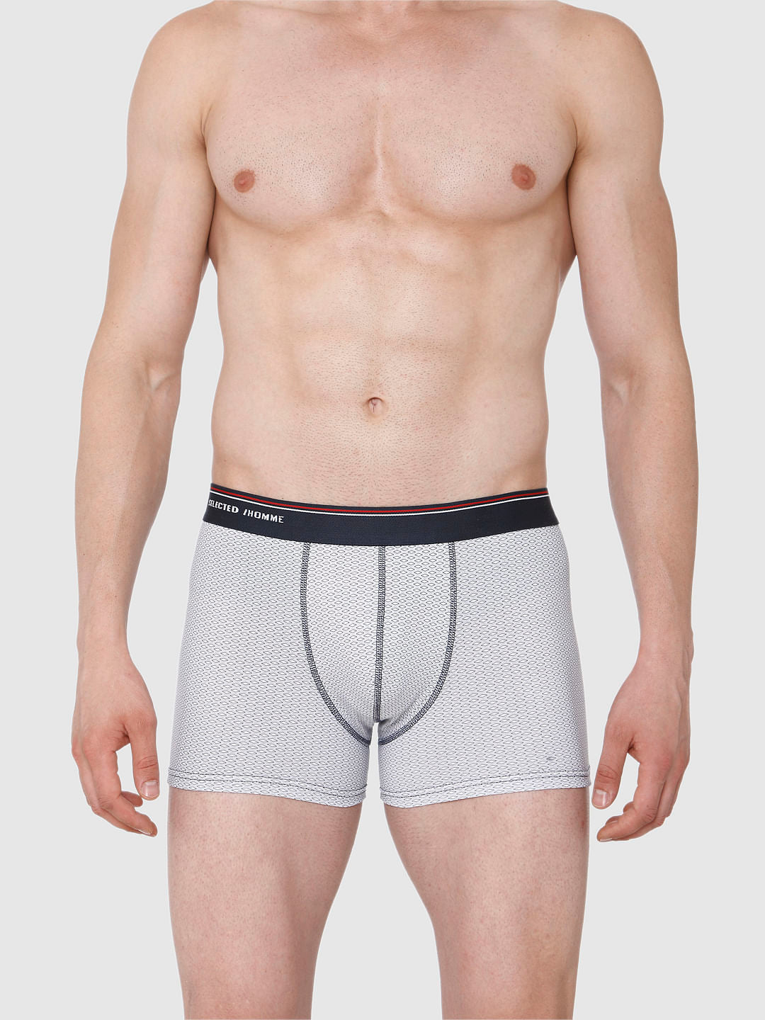 White Printed Trunks