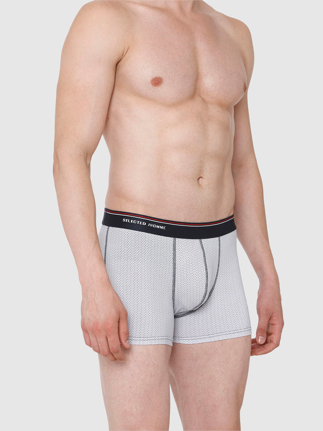 White Printed Trunks
