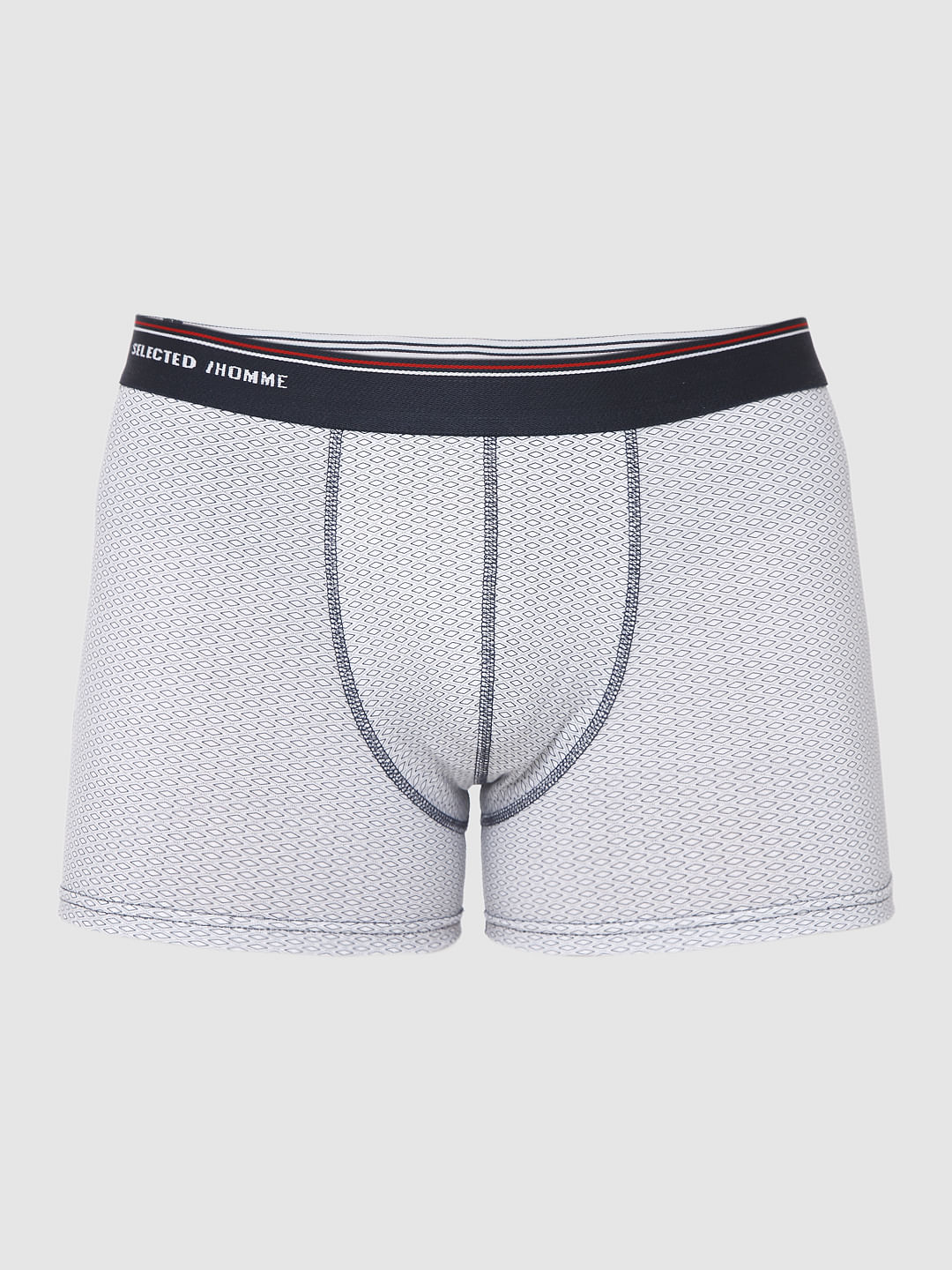 White Printed Trunks
