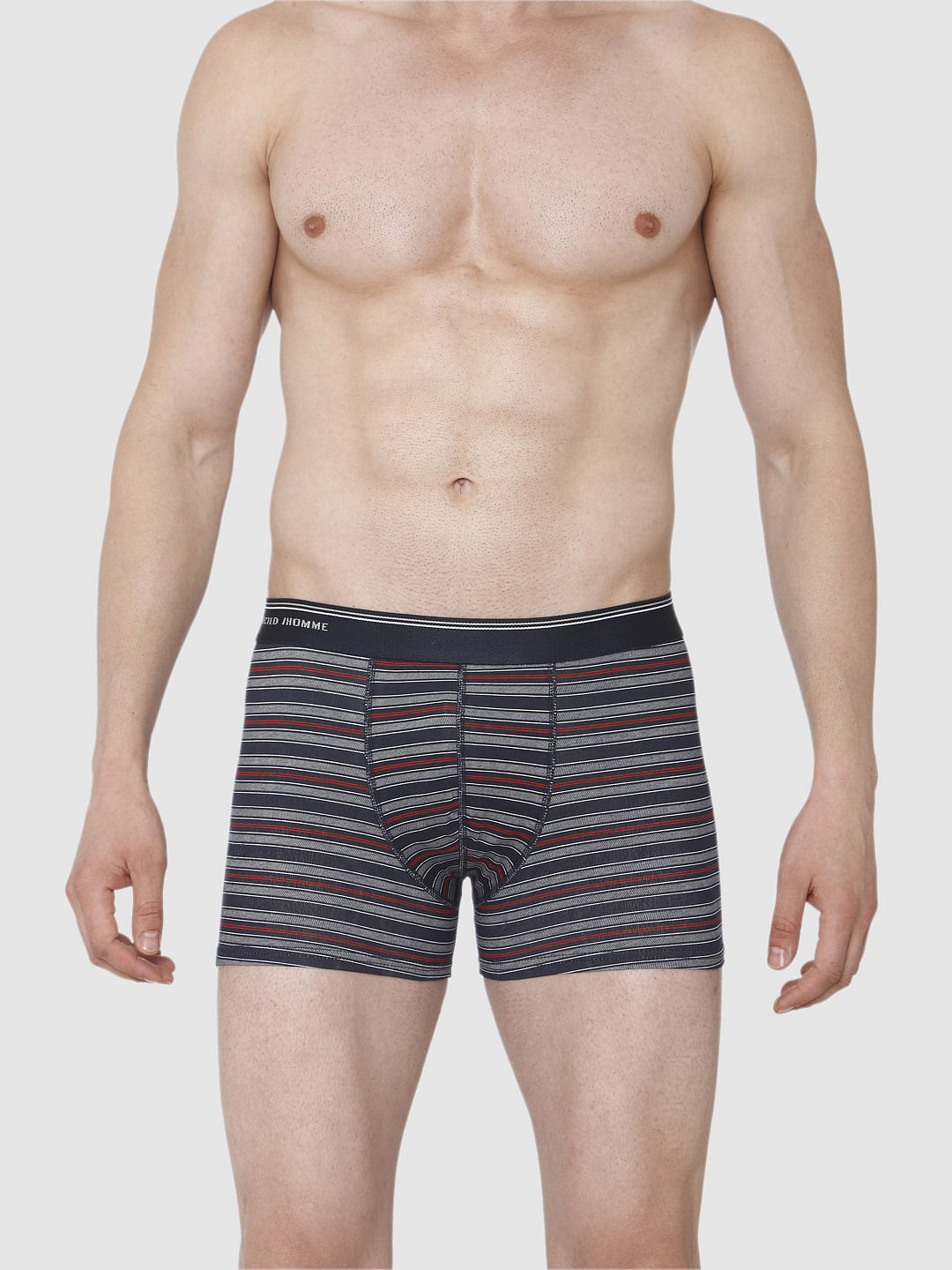 Navy Blue Striped Trunks