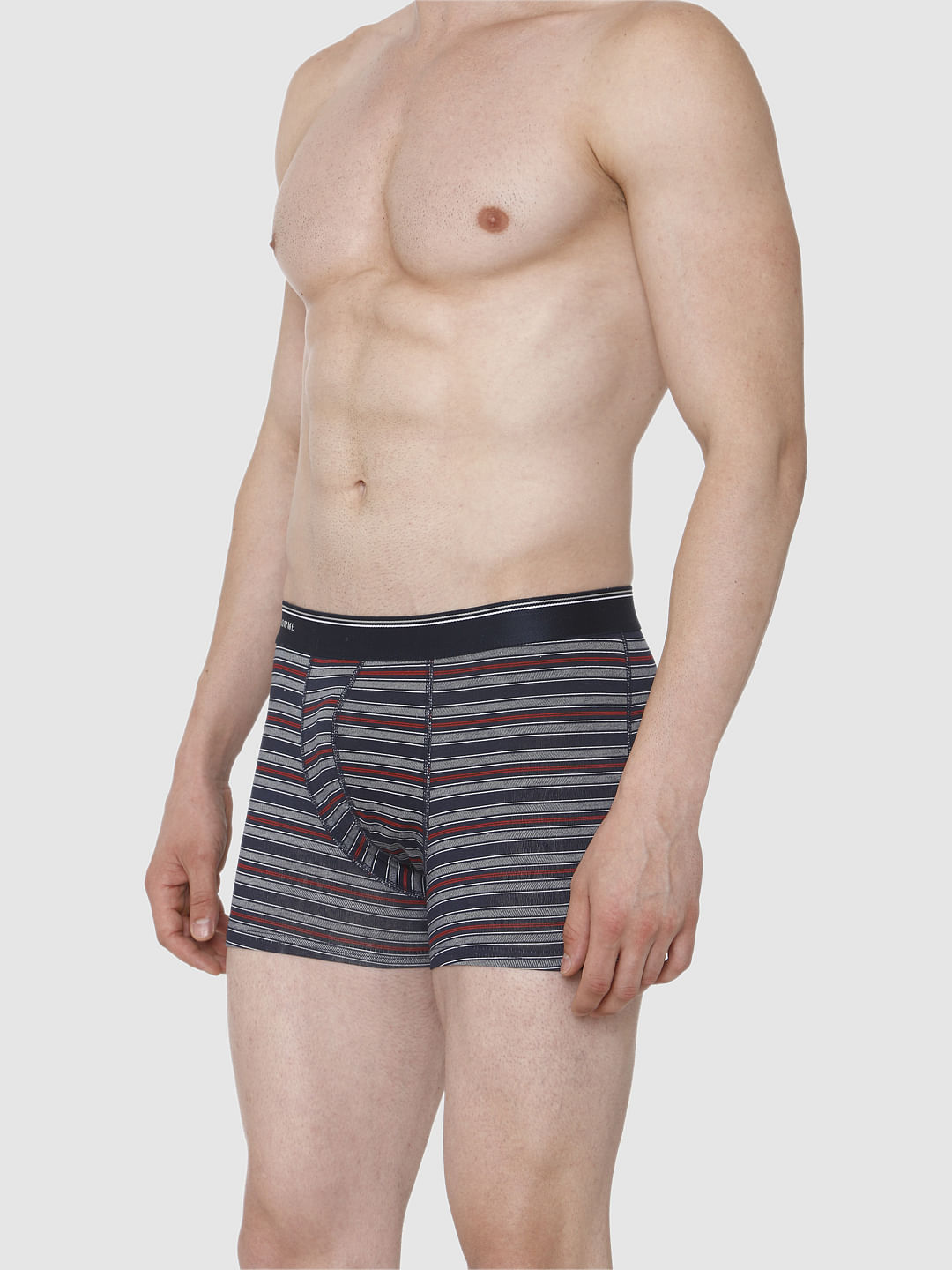 Navy Blue Striped Trunks