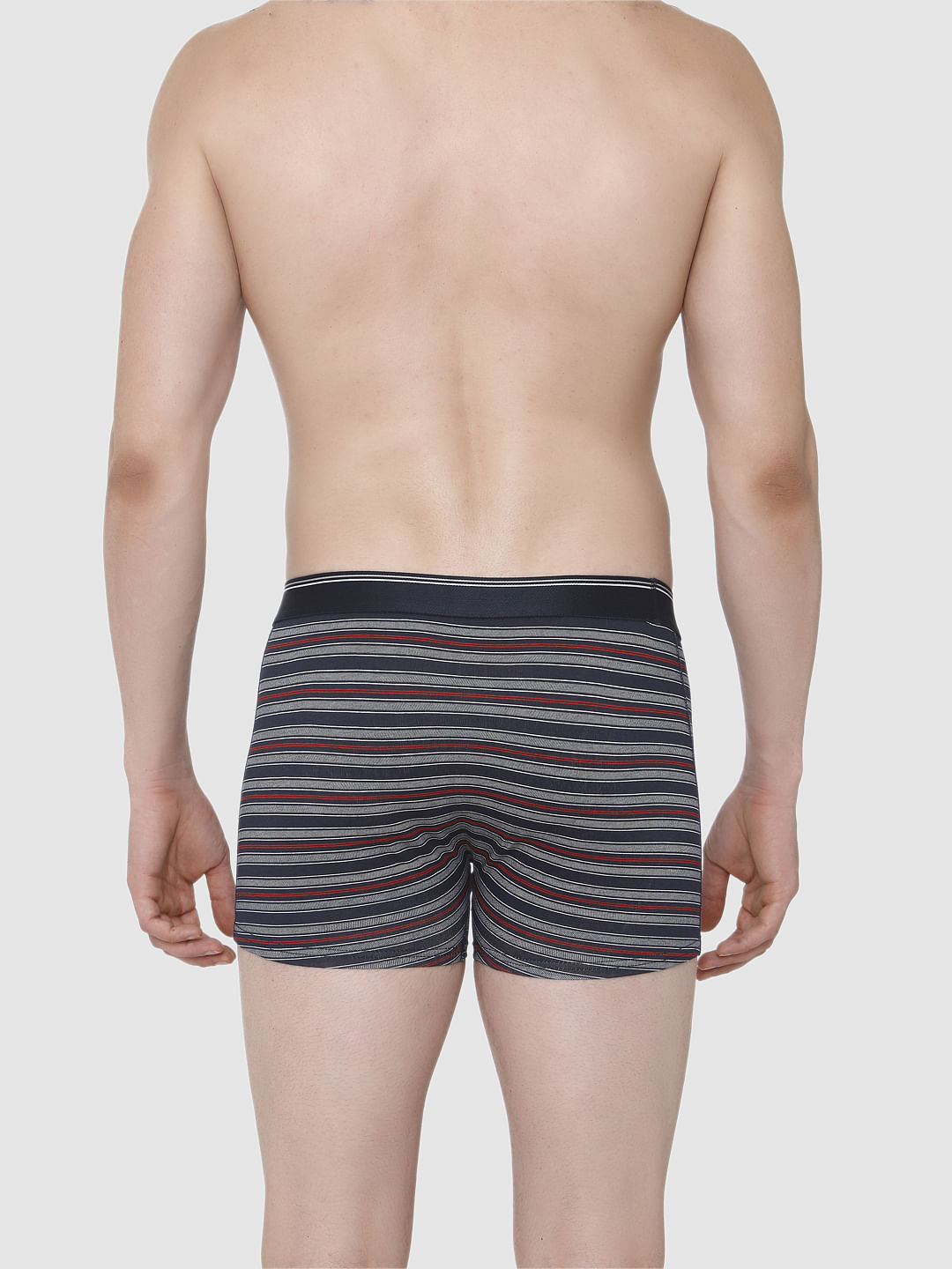 Navy Blue Striped Trunks