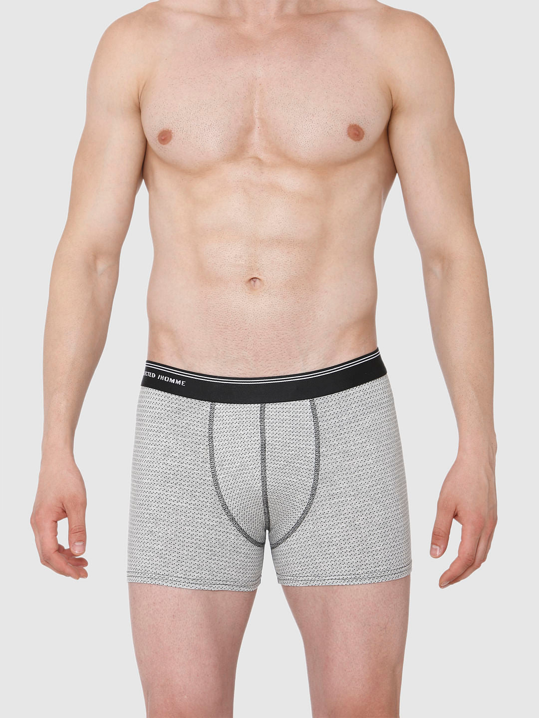 Light Grey Printed Trunks