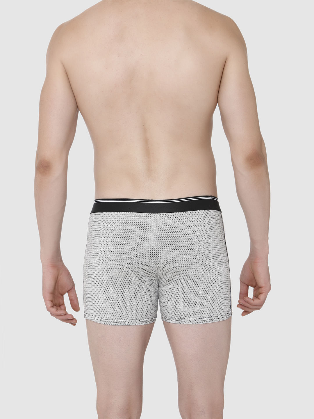 Light Grey Printed Trunks