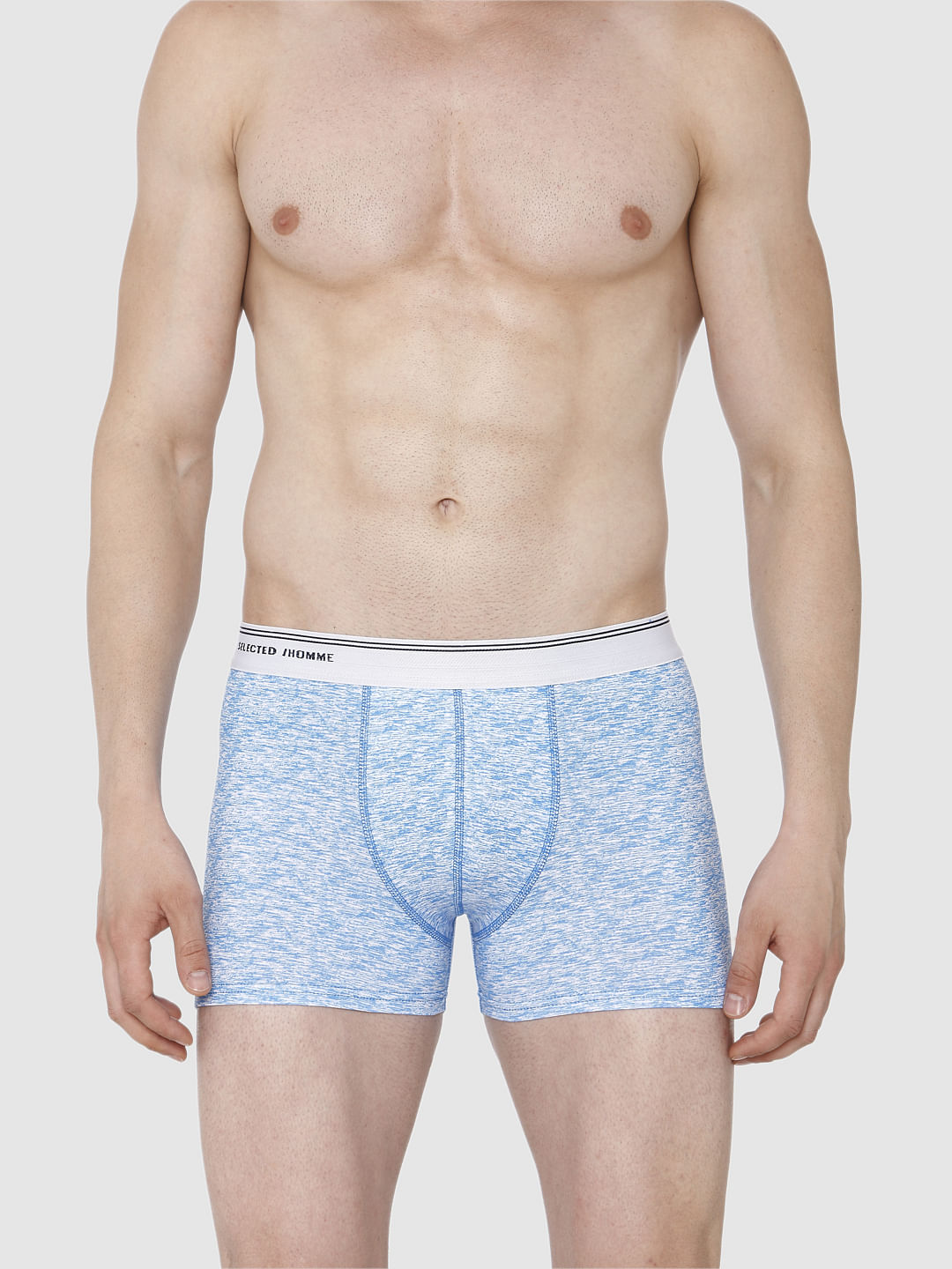Light Blue Printed Trunks