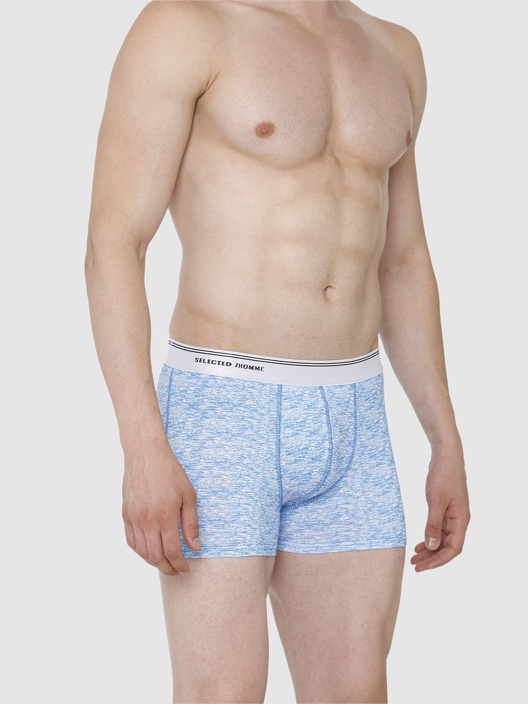 Light Blue Printed Trunks