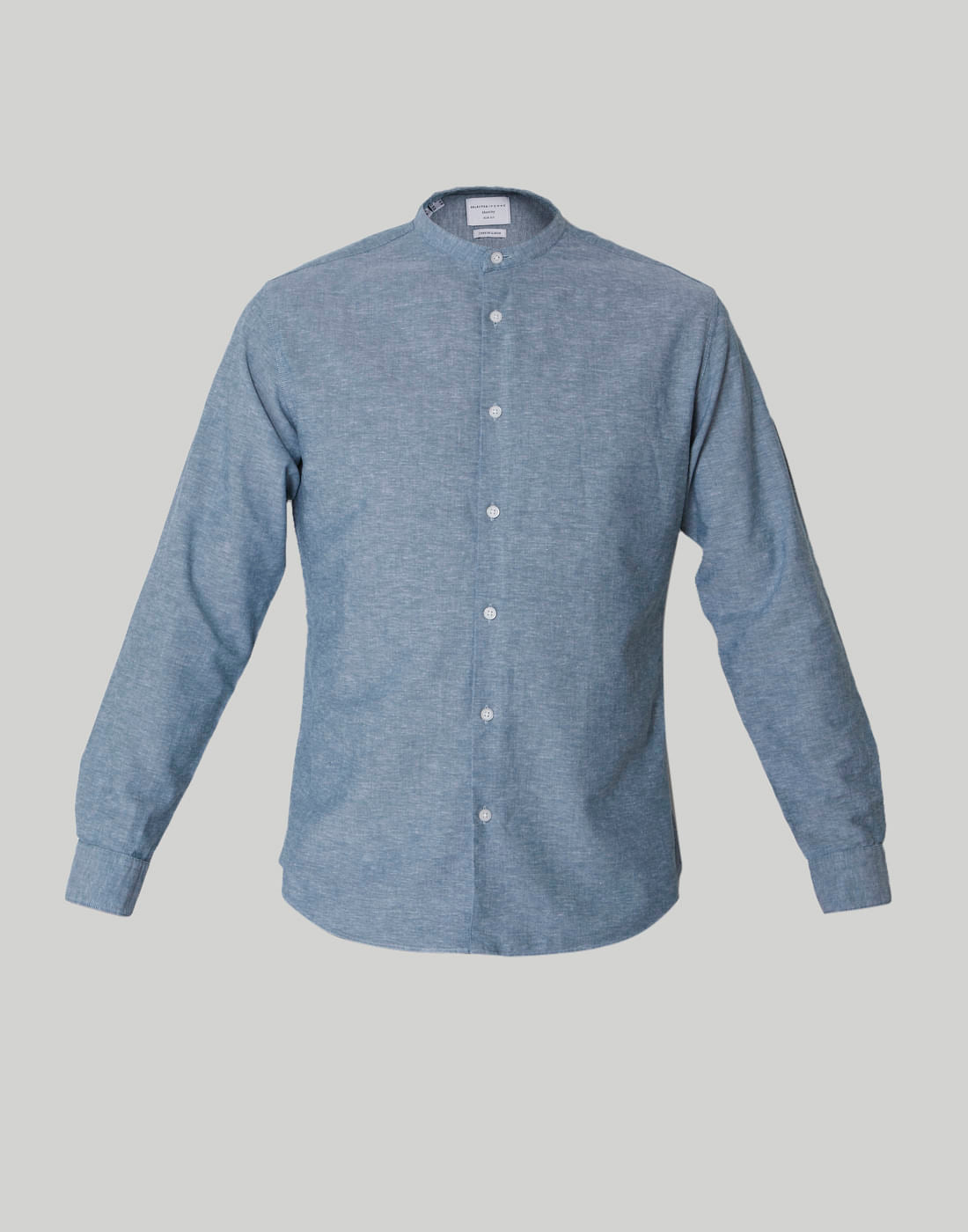 Blue Full Sleeves Linen Shirt