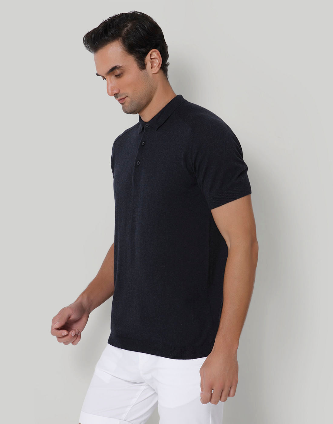 Blue Polo Neck T-Shirt