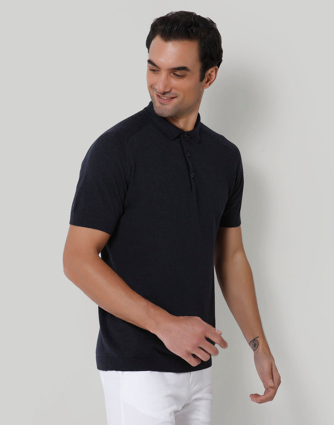 Blue Polo Neck T-Shirt