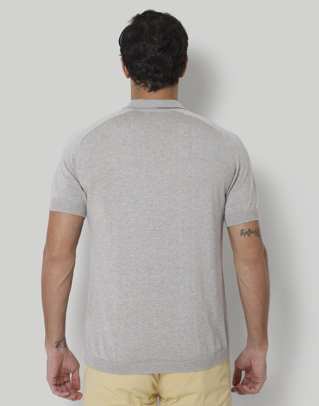 Grey Polo Neck T-Shirt