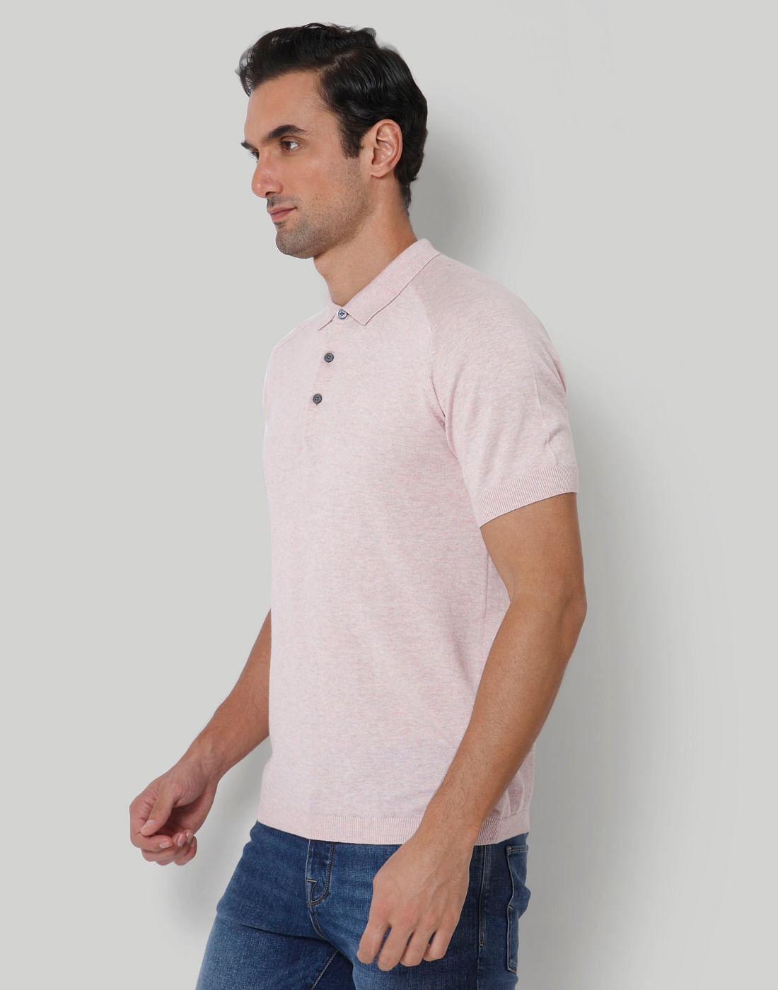Pink Polo Neck T-Shirt