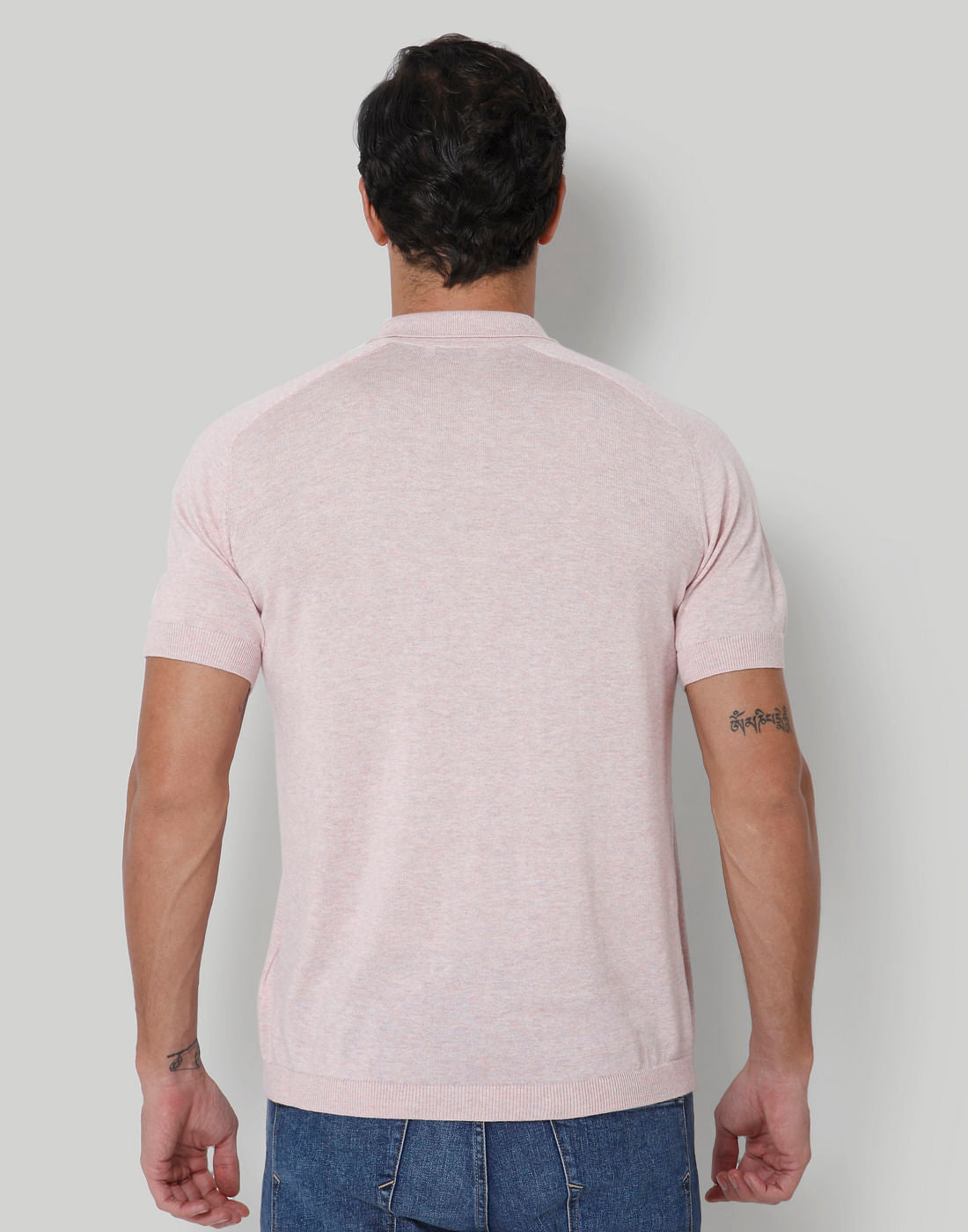 Pink Polo Neck T-Shirt