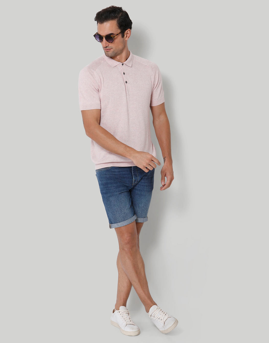 Pink Polo Neck T-Shirt