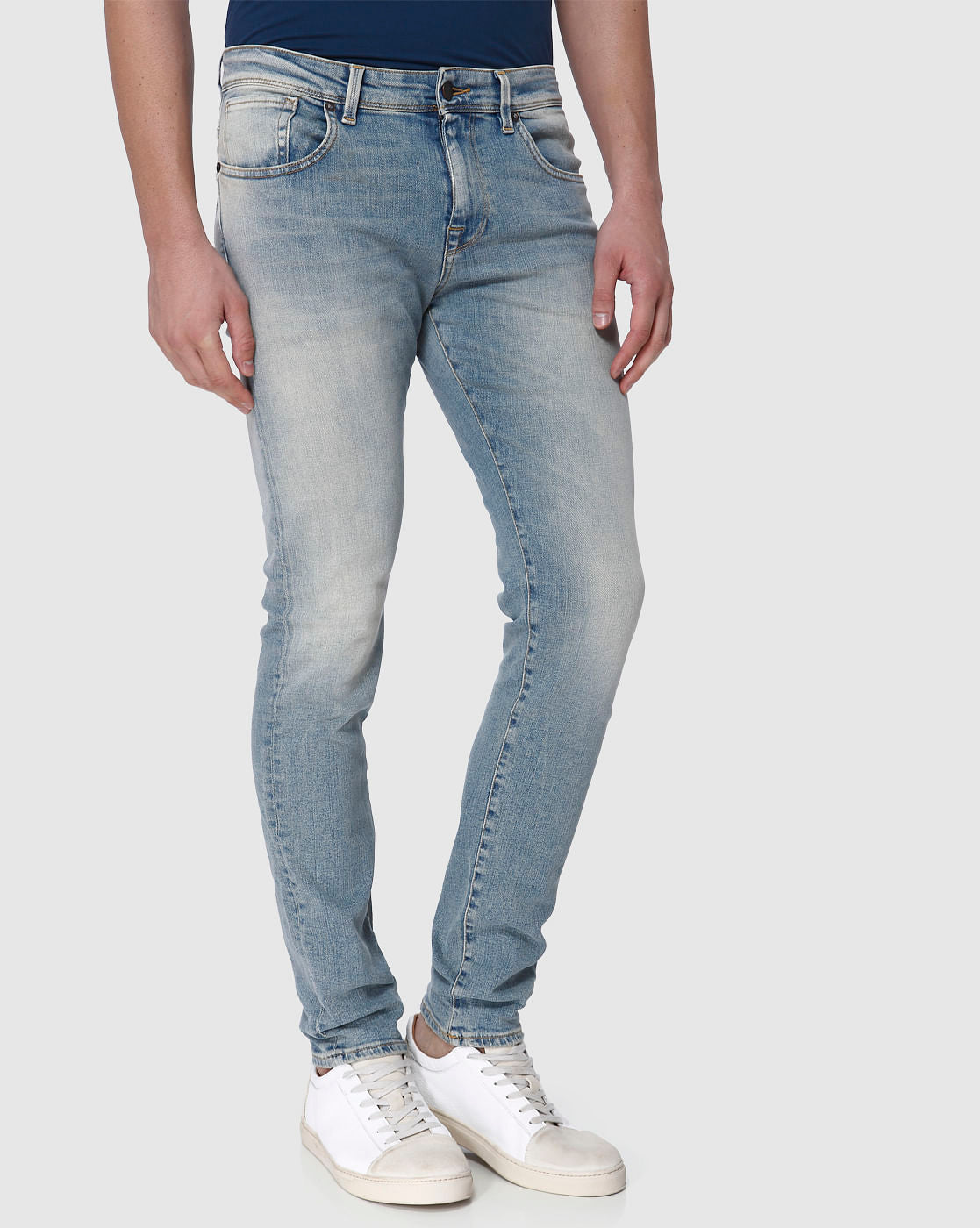 Light Blue Faded Leon Slim Fit Jeans