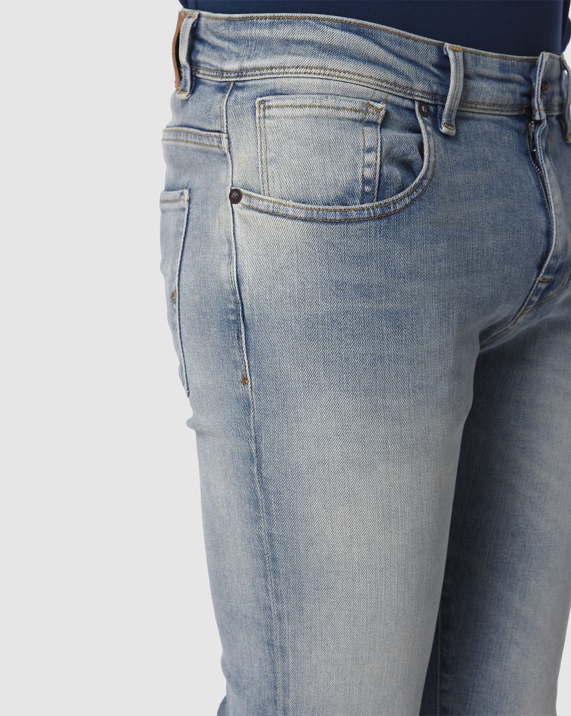 Light Blue Faded Leon Slim Fit Jeans