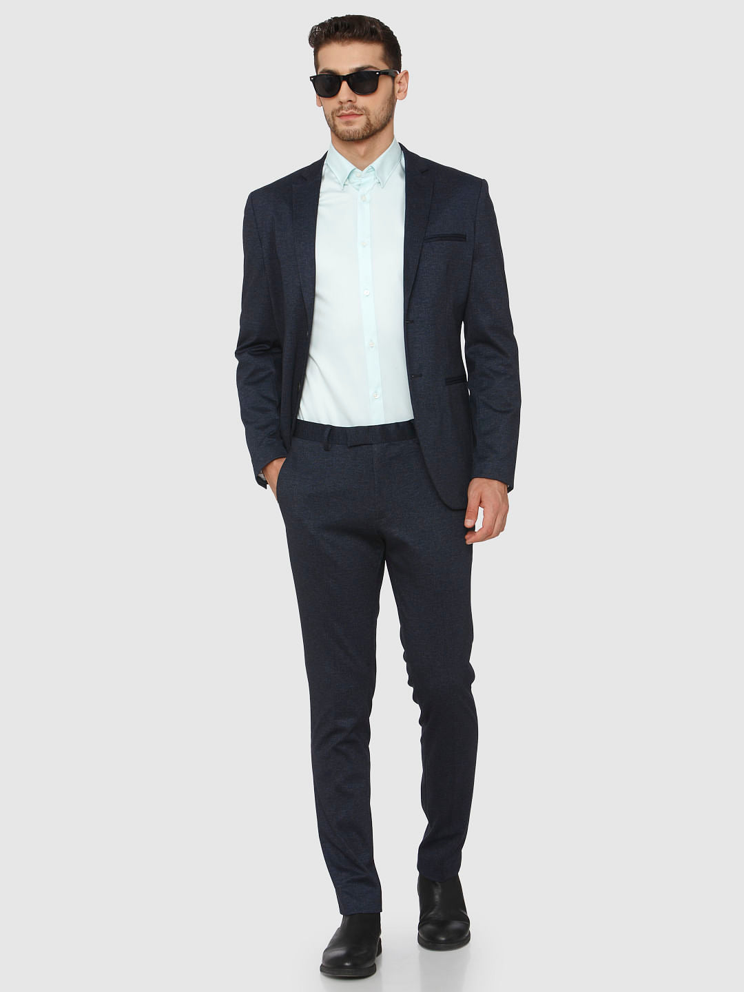 Navy Blue Formal Slim Fit Trousers