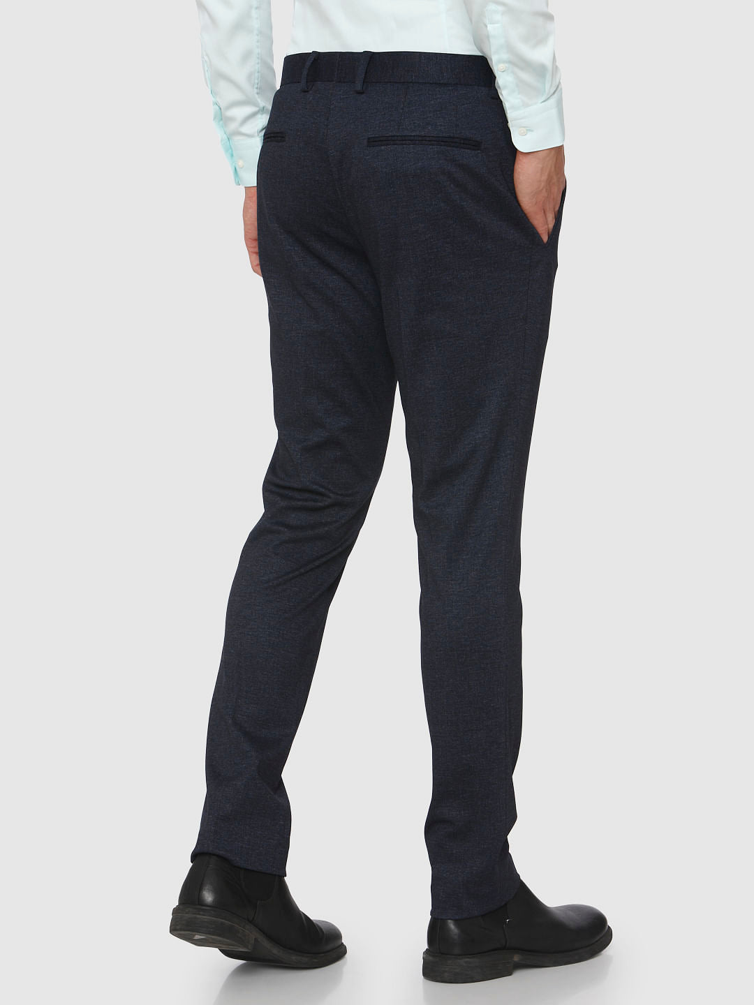 Navy Blue Formal Slim Fit Trousers