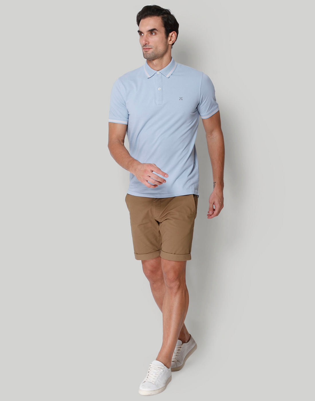 Blue Polo Neck T-Shirt