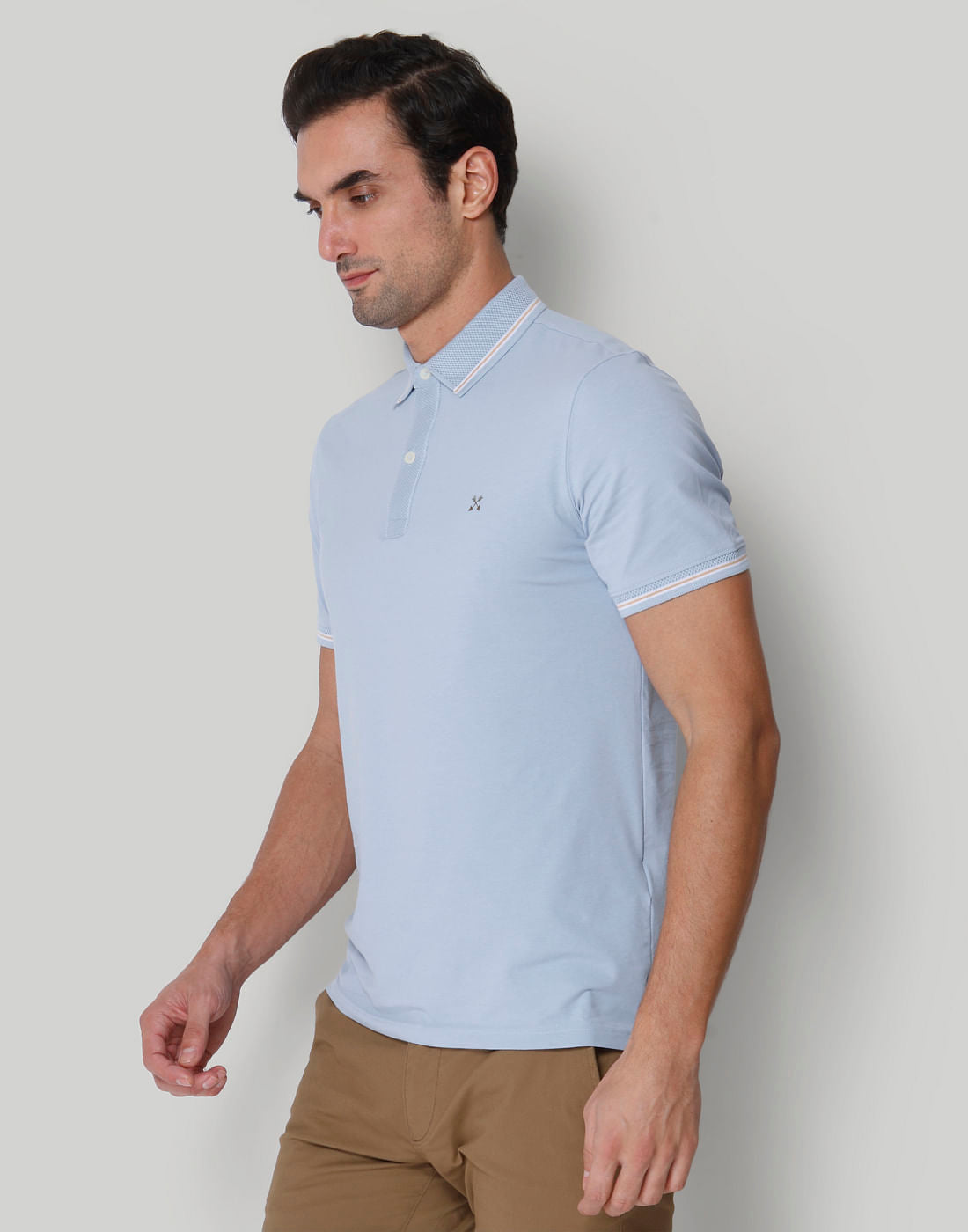 Blue Polo Neck T-Shirt