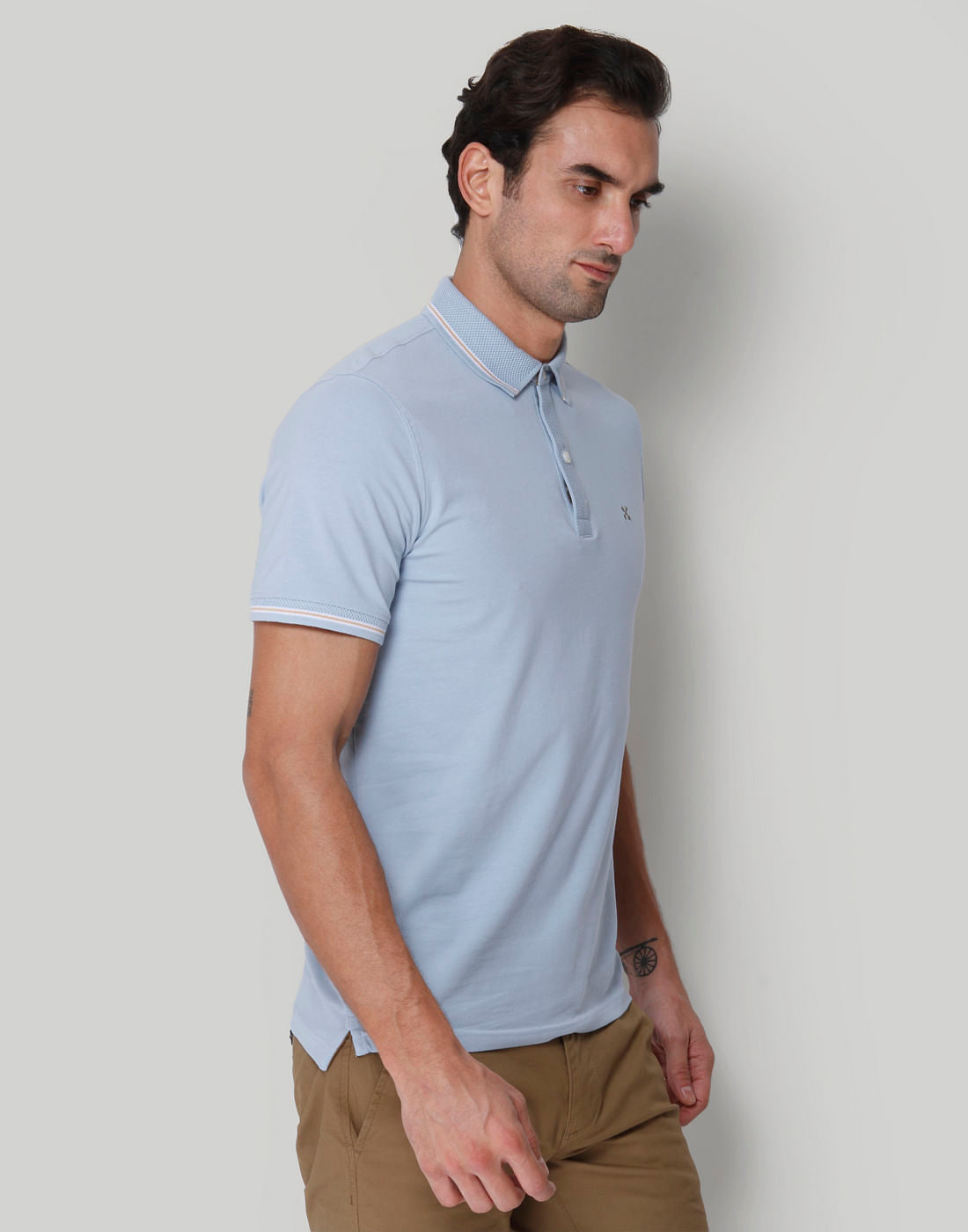 Blue Polo Neck T-Shirt