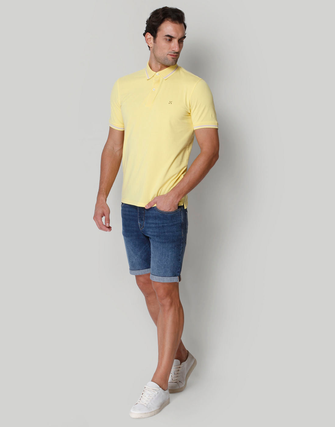 Yellow Polo Neck T-Shirt